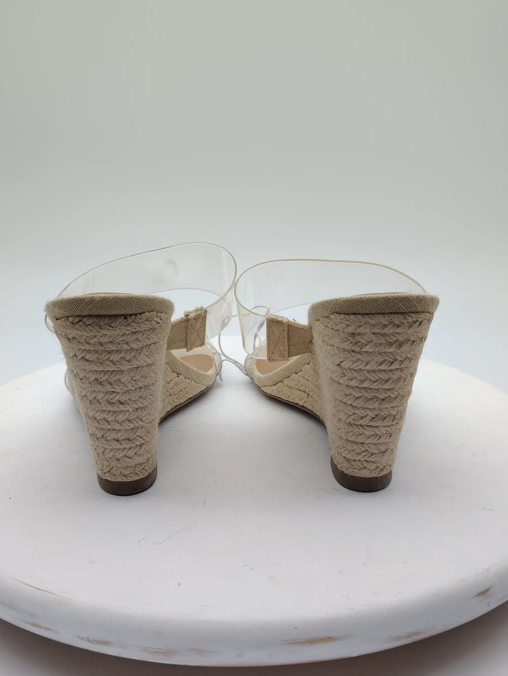 New A New Day Ansel Beige and Clear Double-Strap Slide Mules Size Women's 7